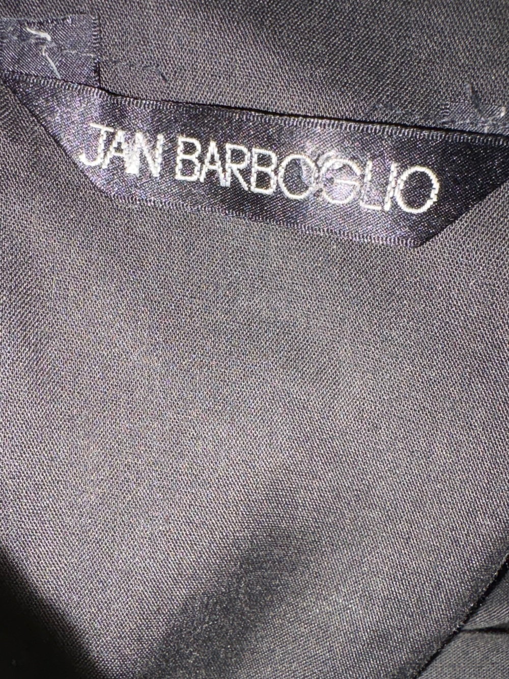 Jan Barboglio Vintage 80s Black White Textured Exaggerated Collar Mini Dress XS - Picture 10 of 10